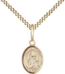 [9258GF/18G] 14kt Gold Filled Saint Isaiah Pendant on a 18 inch Gold Plate Light Curb chain