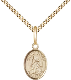 [9258GF/18G] 14kt Gold Filled Saint Isaiah Pendant on a 18 inch Gold Plate Light Curb chain