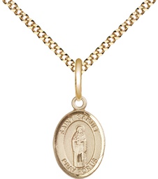 [9259GF/18G] 14kt Gold Filled Saint Samuel Pendant on a 18 inch Gold Plate Light Curb chain
