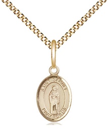 [9259GF/18G] 14kt Gold Filled Saint Samuel Pendant on a 18 inch Gold Plate Light Curb chain