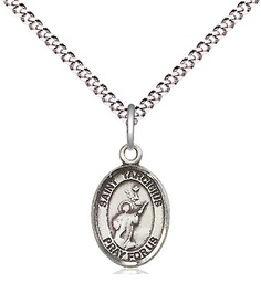 [9261SS/18S] Sterling Silver Saint Tarcisius Pendant on a 18 inch Light Rhodium Light Curb chain