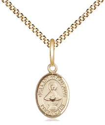 [9263GF/18G] 14kt Gold Filled Our Lady of San Juan Pendant on a 18 inch Gold Plate Light Curb chain