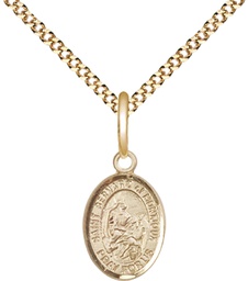 [9264GF/18G] 14kt Gold Filled Saint Bernard of Montjoux Pendant on a 18 inch Gold Plate Light Curb chain