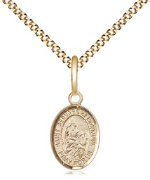 [9264GF/18G] 14kt Gold Filled Saint Bernard of Montjoux Pendant on a 18 inch Gold Plate Light Curb chain