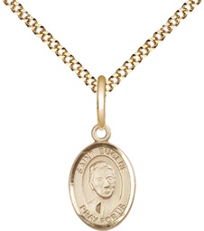 [9266GF/18G] 14kt Gold Filled Saint Eugene de Mazenod Pendant on a 18 inch Gold Plate Light Curb chain