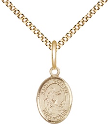 [9268GF/18G] 14kt Gold Filled Saint Colette Pendant on a 18 inch Gold Plate Light Curb chain