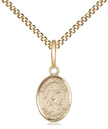 [9268GF/18G] 14kt Gold Filled Saint Colette Pendant on a 18 inch Gold Plate Light Curb chain