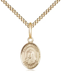 [9270GF/18G] 14kt Gold Filled Saint Bruno Pendant on a 18 inch Gold Plate Light Curb chain