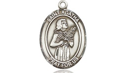 [8003SSY] Sterling Silver Saint Agatha Medal - With Box