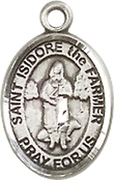 [9276SSY] Sterling Silver Saint Isidore the Farmer Medal