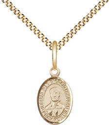 [9278GF/18G] 14kt Gold Filled Blessed Pier Giorgio Frassati Pendant on a 18 inch Gold Plate Light Curb chain