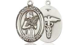 [8003SS9] Sterling Silver Saint Agatha Nurse Medal