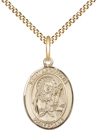 [8005GF/18G] 14kt Gold Filled Saint Apollonia Pendant on a 18 inch Gold Plate Light Curb chain