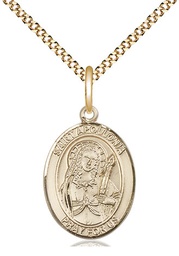 [8005GF/18G] 14kt Gold Filled Saint Apollonia Pendant on a 18 inch Gold Plate Light Curb chain