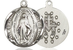 [0017MSSY] Sterling Silver Miraculous Medal - With Box