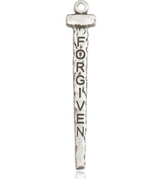 [0035SS] Sterling Silver Forgiven Nail Medal