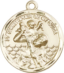 [0036CGF] 14kt Gold Filled Saint Christopher Medal