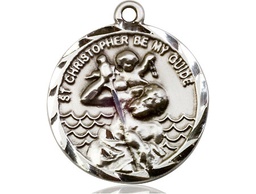 [0036CSS] Sterling Silver Saint Christopher Medal