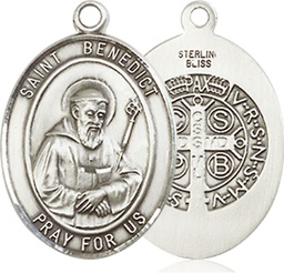 [8008SSY] Sterling Silver Saint Benedict Medal - With Box