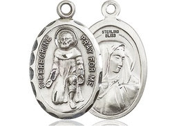 [0046PSSY] Sterling Silver Saint Peregrine Medal - With Box