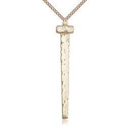 [0052GF/24GF] 14kt Gold Filled Nail Pendant on a 24 inch Gold Filled Heavy Curb chain