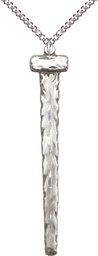 [0052SS/24SS] Sterling Silver Nail Pendant on a 24 inch Sterling Silver Heavy Curb chain