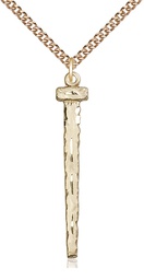 [0053GF/24GF] 14kt Gold Filled Nail Pendant on a 24 inch Gold Filled Heavy Curb chain