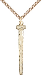 [0053GF/24GF] 14kt Gold Filled Nail Pendant on a 24 inch Gold Filled Heavy Curb chain