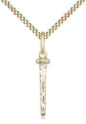 [0054GF/18G] 14kt Gold Filled Nail Pendant on a 18 inch Gold Plate Light Curb chain