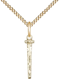 [0054GF/18G] 14kt Gold Filled Nail Pendant on a 18 inch Gold Plate Light Curb chain