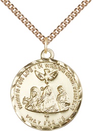 [0060GF/24GF] 14kt Gold Filled 3-Doctors Pendant on a 24 inch Gold Filled Heavy Curb chain