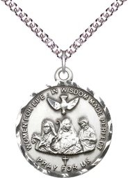 [0060SS/24SS] Sterling Silver 3-Doctors Pendant on a 24 inch Sterling Silver Heavy Curb chain