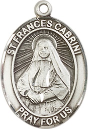 [8011SS] Sterling Silver Saint Frances Cabrini Medal