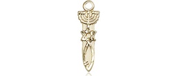 [0062GF] 14kt Gold Filled Menorah Star Fish Medal