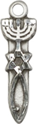 [0062SS] Sterling Silver Menorah Star Fish Medal