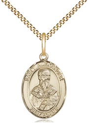 [8012GF/18G] 14kt Gold Filled Saint Alexander Sauli Pendant on a 18 inch Gold Plate Light Curb chain