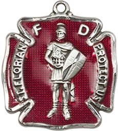 [0070ESS] Sterling Silver Saint Florian Medal