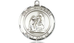[8014RDSS] Sterling Silver Saint Catherine of Siena Medal