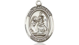 [8014SSY] Sterling Silver Saint Catherine of Siena Medal - With Box