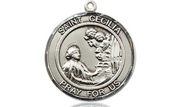 [8016RDSS] Sterling Silver Saint Cecilia Medal