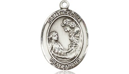 [8016SSY] Sterling Silver Saint Cecilia Medal - With Box