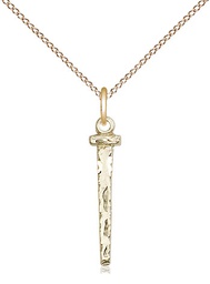 [0054GF/18GF] 14kt Gold Filled Nail Pendant on a 18 inch Gold Filled Light Curb chain