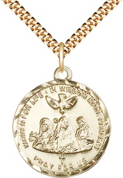[0060GF/24G] 14kt Gold Filled 3-Doctors Pendant on a 24 inch Gold Plate Heavy Curb chain