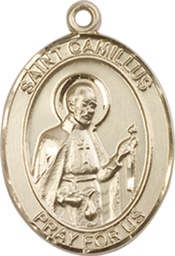 [8019GF] 14kt Gold Filled Saint Camillus of Lellis Medal