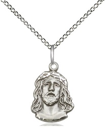 [0081SS/18SS] Sterling Silver Ecce Homo Pendant on a 18 inch Sterling Silver Light Curb chain