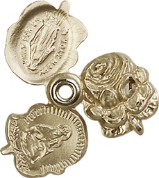 [0202KT] 14kt Gold Rosebud Medal