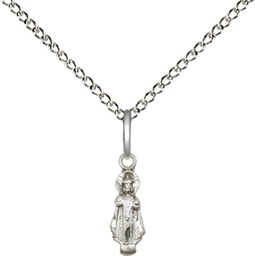 [0209SS/18SS] Sterling Silver Infant Pendant on a 18 inch Sterling Silver Light Curb chain