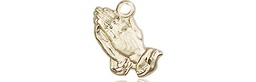 [0220KT] 14kt Gold Praying Hands Medal