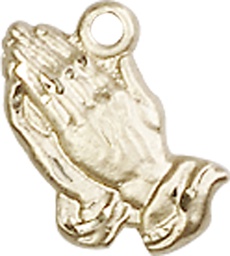 [0220KT] 14kt Gold Praying Hands Medal