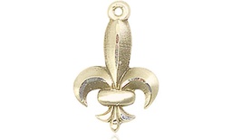 [0294KT] 14kt Gold Fleur de Lis Medal